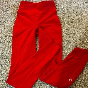 Red Lululemon Leggings